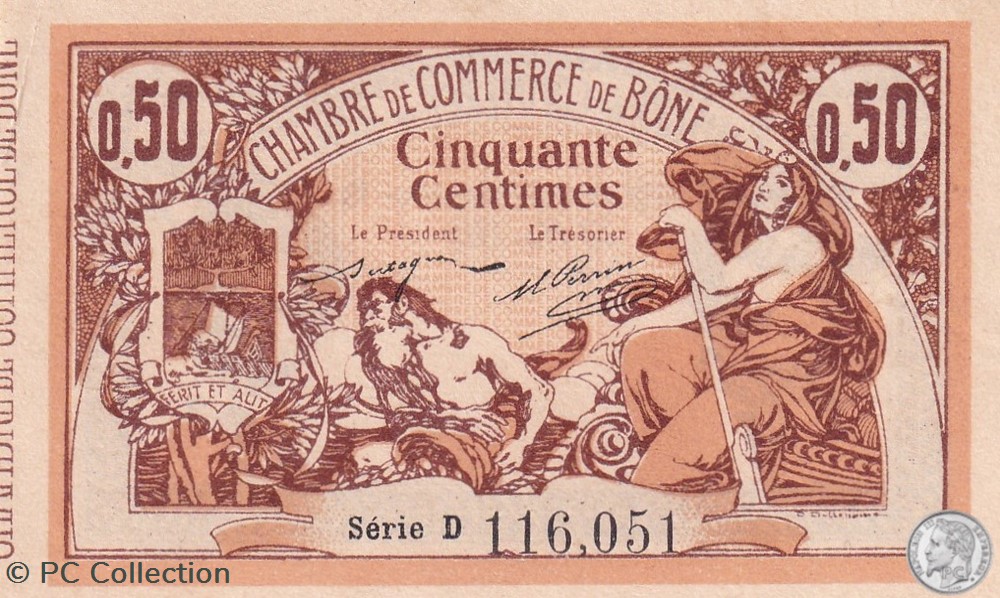 138-1- 18/5/1915 Bône 50 cts Cdc Séries D billets afrique algerie 138 1 18 5 1915 bone 50 cts cdc series d