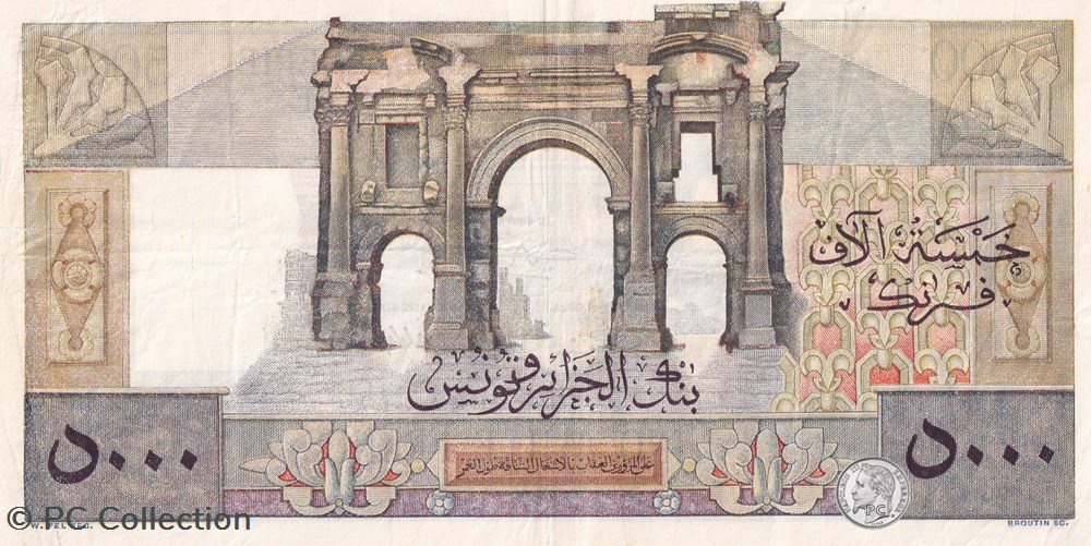 1949 Pick109a 5.000 Francs Banque de l'Algérie et de la Tunisie TTB billets afrique 1949 pick109a 5 000 francs banque de algerie et de la tunisie ttb
