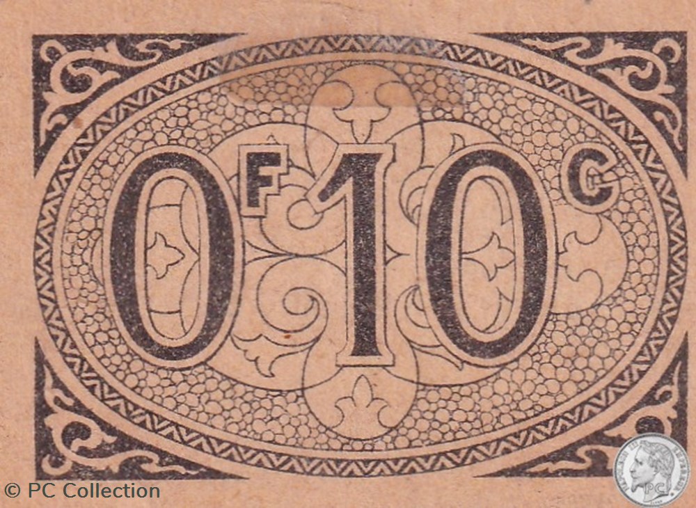 Ville d'Alger- 24/10/1916 10 Centimes Beige (4) billets afrique algerie ville alger 24 10 1916 10 centimes beige 4
