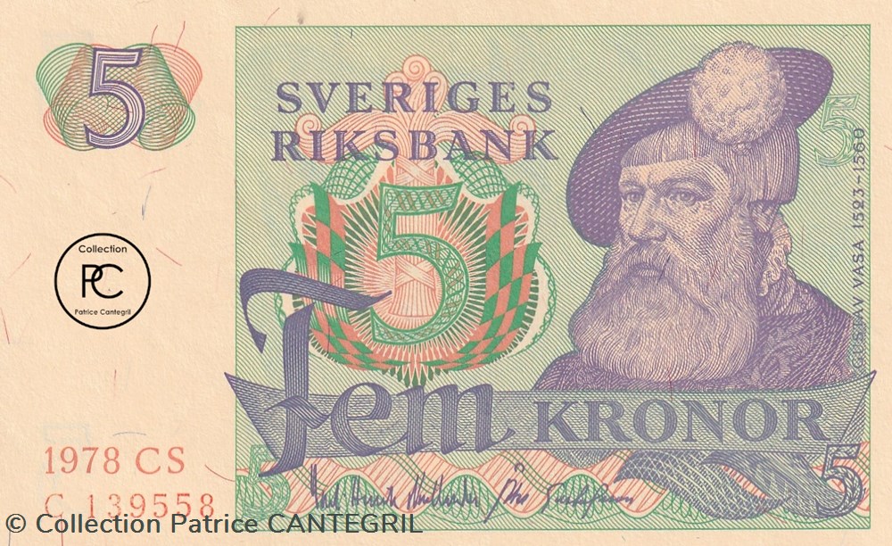 1978 Pick 51d 5 Kronor Sveriges Riksbank Unc billets europe suede 1978 pick 51d 5 kronor sveriges riksbank unc