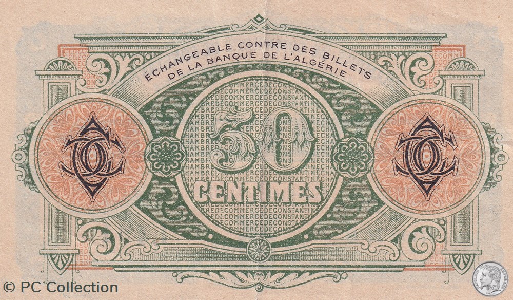 140-6- 7/11/1916 Constantine 50 Centimes Cdc Séries H8 billets afrique algerie 140 6 7 11 1916 constantine 50 centimes cdc series h8