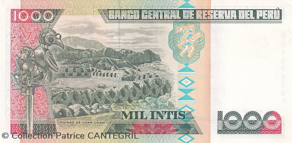billets amerique du sud perou 1 000 intis banco central de reserva del peru 28 06 1988 unc pick 136b