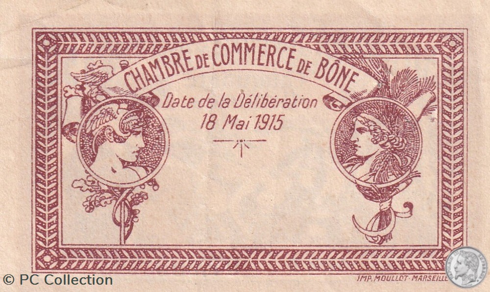 138-1- 18/5/1915 Bône 50 cts Cdc Séries D billets afrique algerie 138 1 18 5 1915 bone 50 cts cdc series d