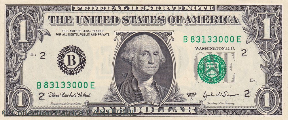 1 Dollar Federal Reserve System 2003 B - New York NY Unc Pick 515 a billets amerique du nord etats unis 1 dollar federal reserve system 2003 b new york ny unc pick 515 a