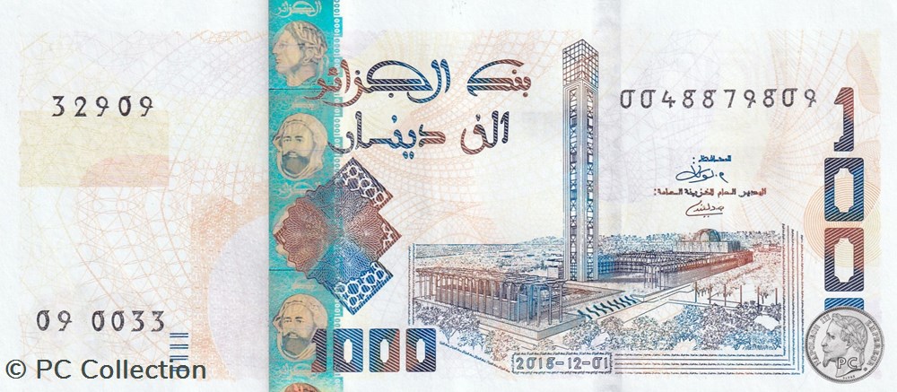 billets afrique 2018 pick146a 1 000 dinar algerien 14 unc
