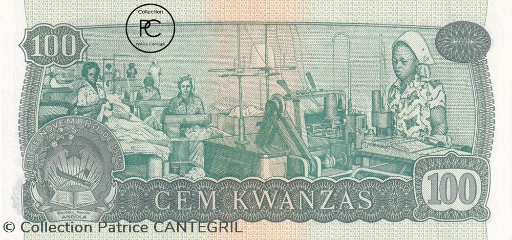 1976 Pick111a 100 Kz - Kwanza angolais Unc billets afrique 1976 pick111a 100 kz kwanza angolais unc