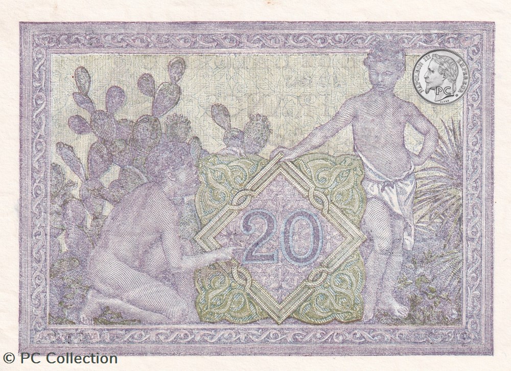 1943 Pick-92a 20 Franc algérien Unc billets afrique 1943 pick 92a 20 franc algerien unc