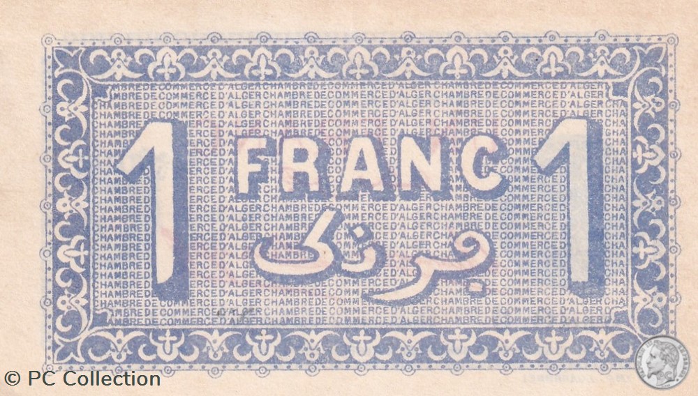 137-18-22/6/1921 Alger 1 Franc Cdc.(2) billets afrique algerie 137 18 22 6 1921 alger 1 franc cdc 2