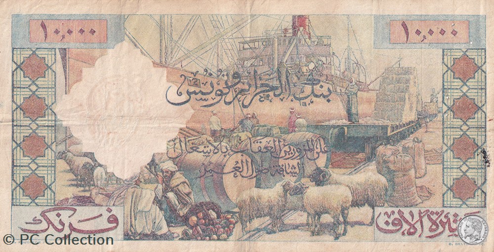 1956 Pick110 10 000 Franc algérien TTB billets afrique 1956 pick110 10 000 franc algerien ttb