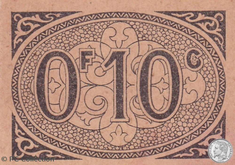 Ville d'Alger- 9/3/1917 10 Centimes Beige (8) billets afrique algerie ville alger 9 3 1917 10 centimes beige 8
