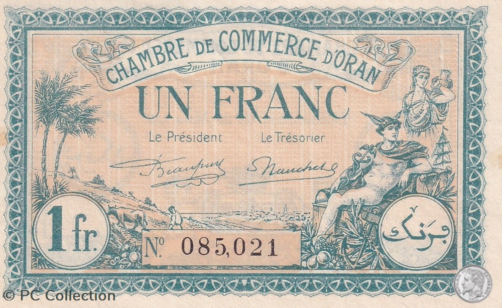 141-27 -25/03/1921 Oran 1 Franc Cdc billets afrique algerie 141 27 25 03 1921 oran 1 franc cdc