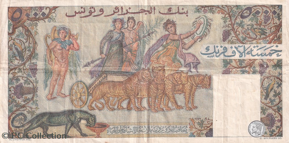 1950 5 000 F - Franc tunisien Pick30a.3 billets afrique algerie 1950 5 000 f franc tunisien pick30a 3