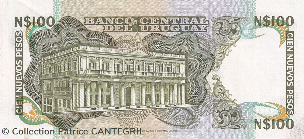 100 Nuevos Pesos Banco Central del Uruguay 1987 Unc Pick 62a billets amerique du sud 100 nuevos pesos banco central del uruguay 1987 unc pick 62a
