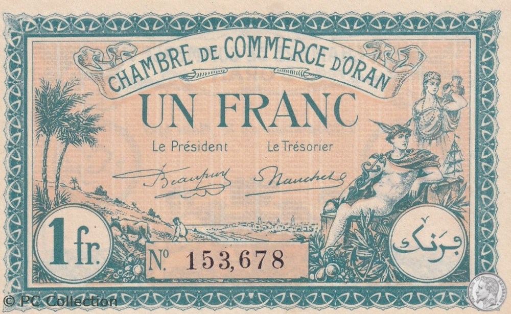141-27 -25/03/1921 Oran 1 Franc Cdc billets afrique algerie 141 27 25 03 1921 oran 1 franc cdc