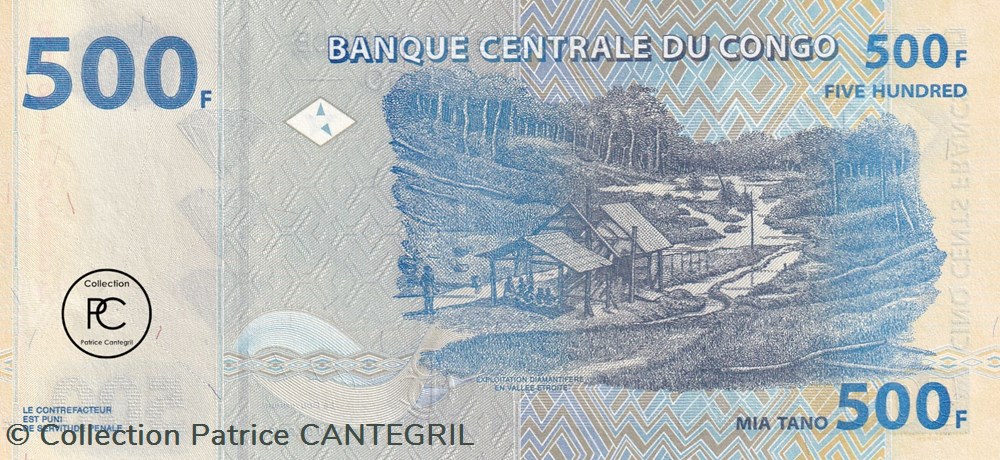 2013 Pick96a 500 FC - Franc congolais Unc billets afrique republique du 2013 pick96a 500 fc franc congolais unc