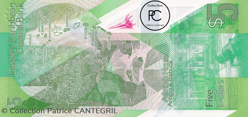 2020 Pick60a 5 EC$ - Dollar des Caraïbes orientales Unc billets 2020 pick60a 5 ec dollar des caraibes orientales unc