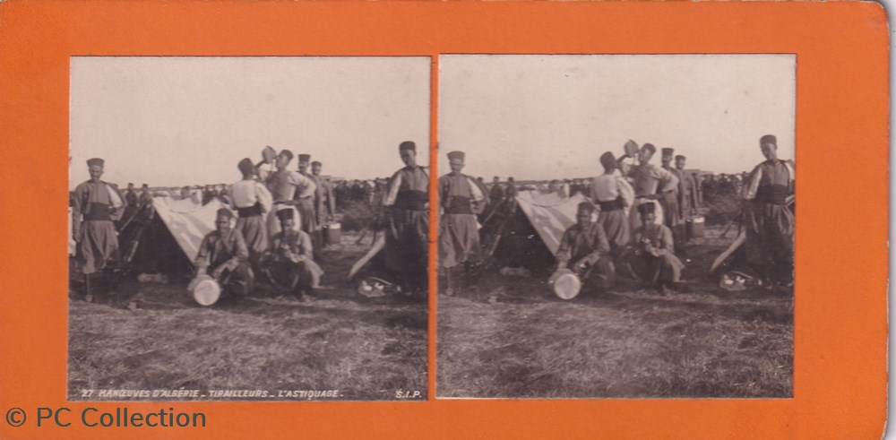 27-Manoevres d'Algérie tirailleurs astiquage documents anciens chromos images 27 manoevres algerie tirailleurs astiquage