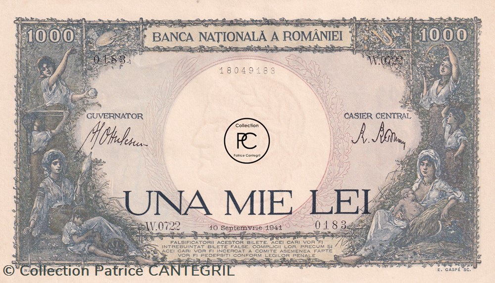 billets europe roumanie 1 000 lei banca nationala a romaniei 10 09 1941 unc pick 52a