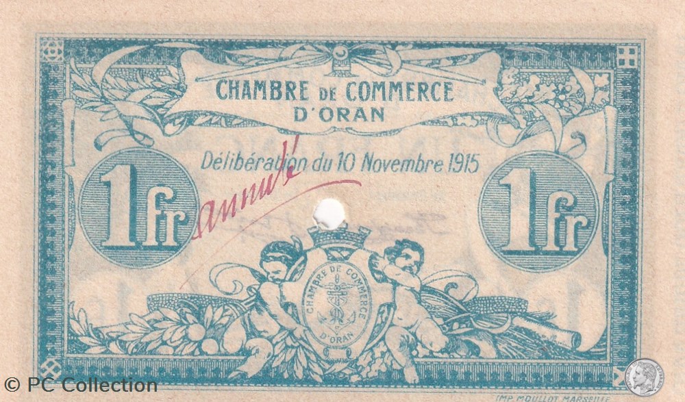 141-13-10/11/1915 Oran 1 Franc Annulé Cdc billets afrique algerie 141 13 10 11 1915 oran 1 franc annule cdc