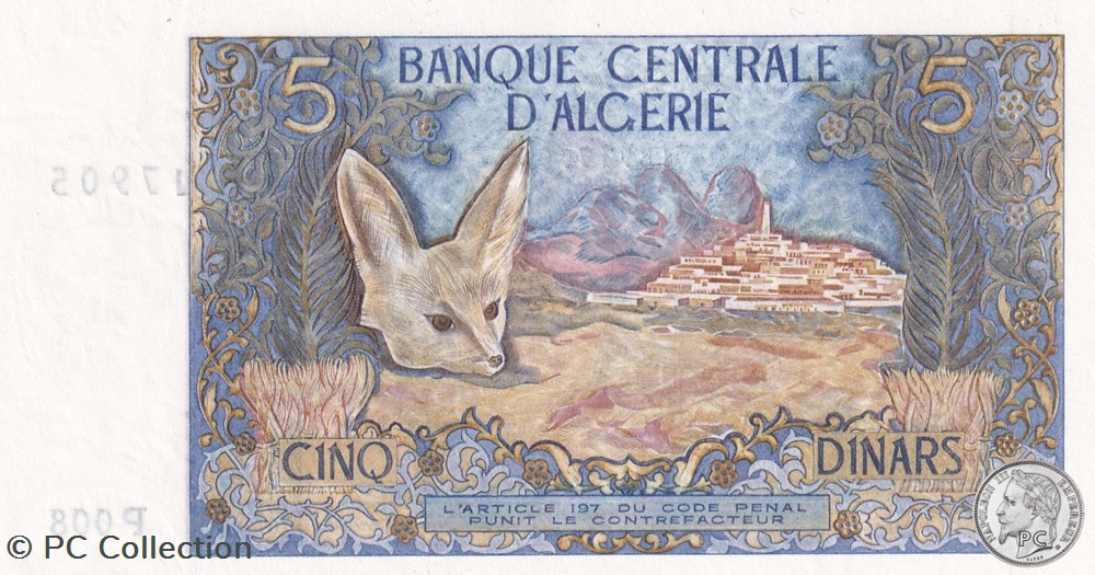 1970 Pick126a 5 د.ج - Dinar algérien (4) Unc billets afrique 1970 pick126a 5 dinar algerien 4 unc
