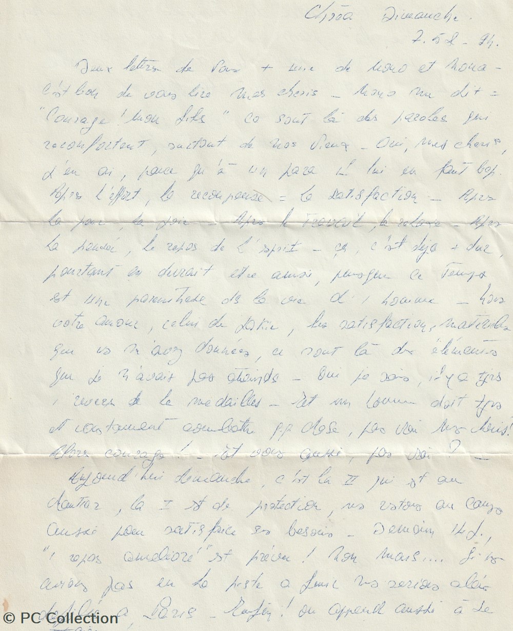 documents anciens 15 07 1958 chrea algerie lettre parachustiste pauselli
