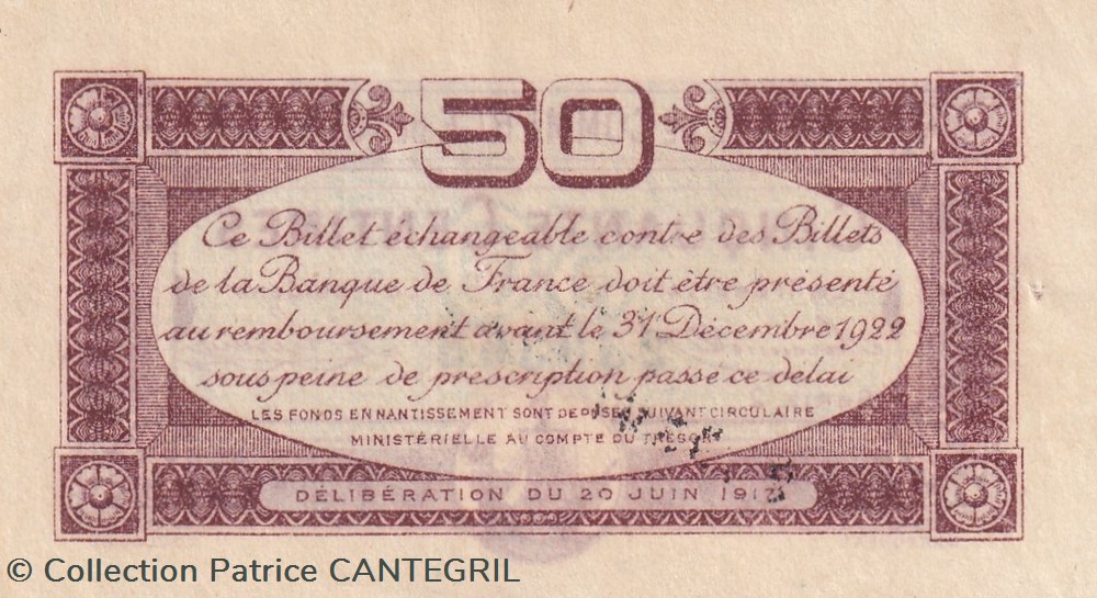 50 Centimes chambre de commerce de Toulouse billets europe yougoslavie 50 centimes chambre de commerce de toulouse