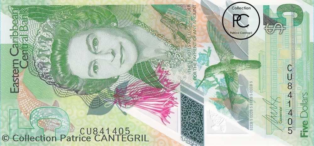 2020 Pick60a 5 EC$ - Dollar des Caraïbes orientales Unc billets 2020 pick60a 5 ec dollar des caraibes orientales unc