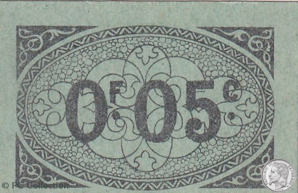 Ville d'Alger-24/10/1916 5 Centimes Vert (1) billets afrique algerie ville alger 24 10 1916 5 centimes vert 1