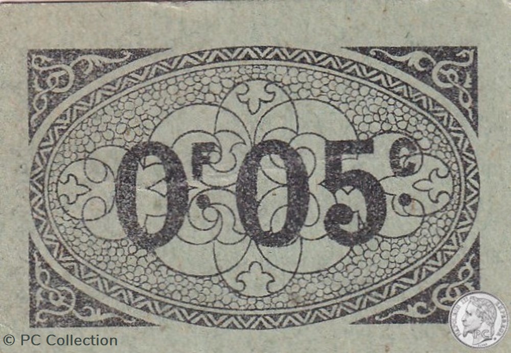 billets afrique algerie ville alger 24 10 1916 5 centimes vert 2