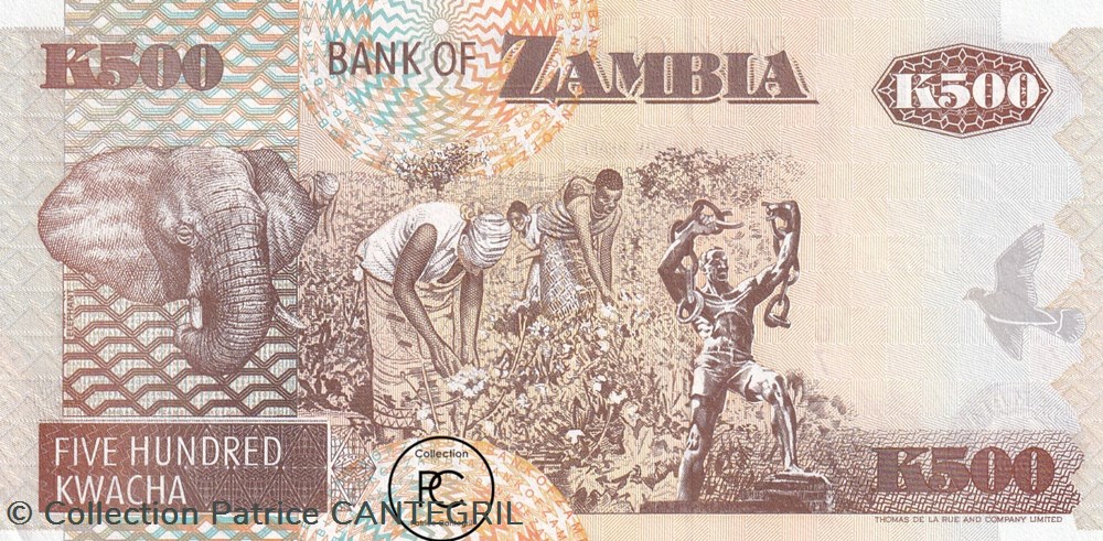 1992 Pick39a 500 ZK - Kwacha zambien Unc billets afrique 1992 pick39a 500 zk kwacha zambien unc