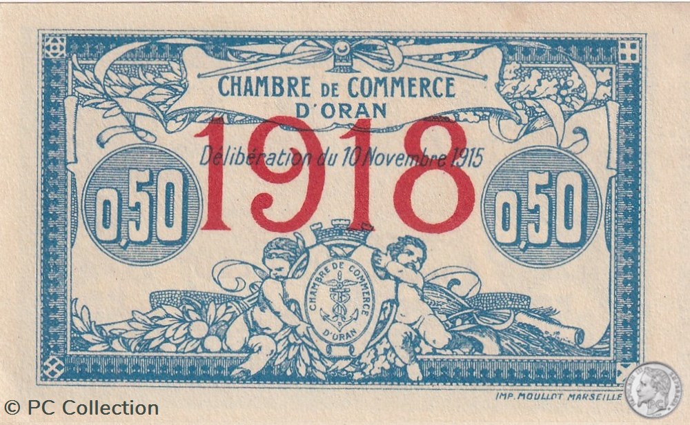 141-19 -10/11/1915 Oran 50 Cts - Série II - Cdc billets afrique algerie 141 19 10 11 1915 oran 50 cts serie ii cdc