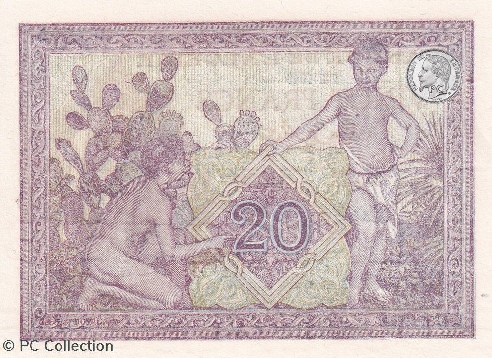 billets afrique 1945 pick92b 3 594 20 franc algerien unc