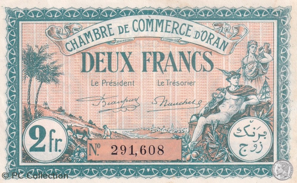 141-29 - 25/3/1921 Oran 2 Francs Cdc billets afrique algerie 141 29 25 3 1921 oran 2 francs cdc