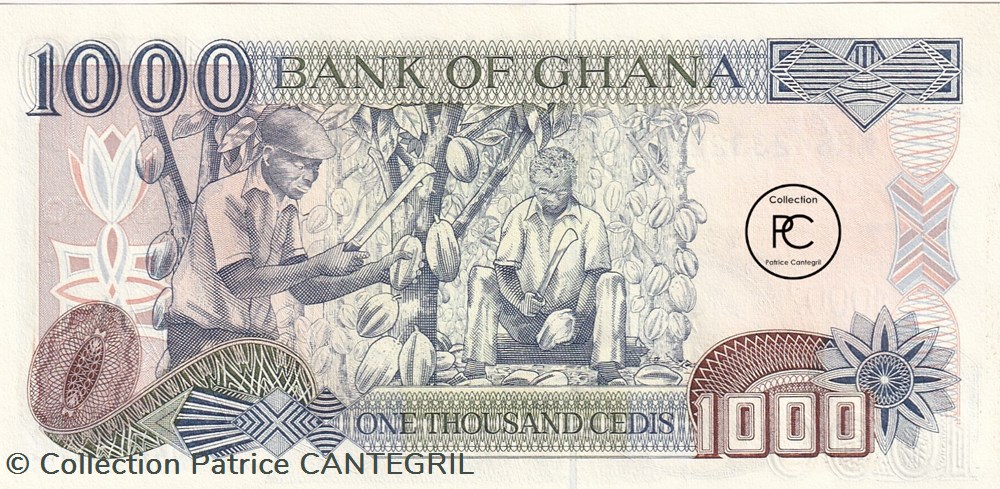 2003 Pick32i 1 000 GH₵ - Cedi ghanéen Unc billets afrique ghana 2003 pick32i 1 000 gh cedi ghaneen unc