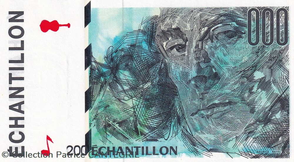 ECHANTILLON - BILLET DE CALAGE (du 200 francs Eiffel) NEUF billets echantillon billet de calage du 200 francs eiffel neuf