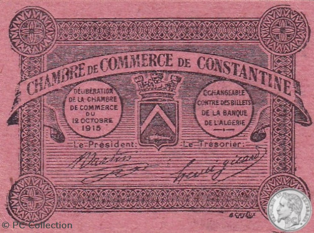 140-47-12/10/1915 Constantine 0,10 Centimes billets afrique algerie 140 47 12 10 1915 constantine 0 10 centimes