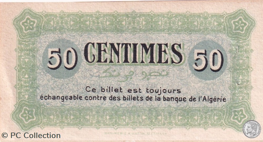 140-2- 1/5/1915 Constantine 1 Franc Cdc Séries A billets afrique algerie 140 2 1 5 1915 constantine 1 franc cdc series a