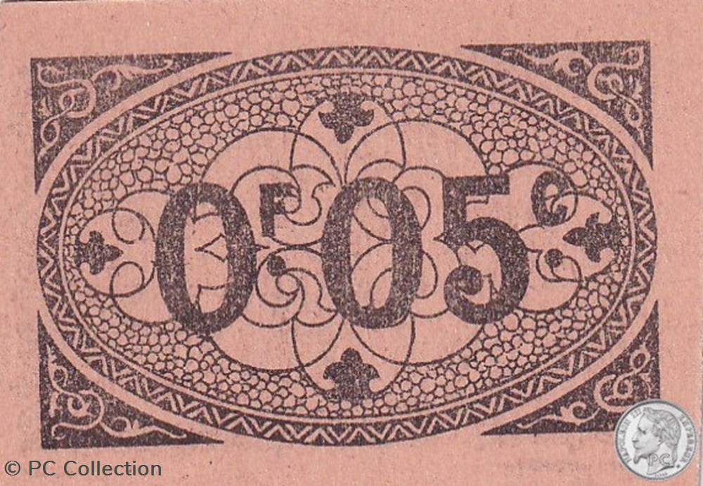 Ville d'Alger- 9/3/1917 5 Centimes Beige (2) billets afrique algerie ville alger 9 3 1917 5 centimes beige 2