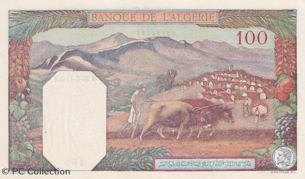 1945 Pick 85 183 100 Franc algérien Unc billets afrique 1945 pick 85 183 100 franc algerien unc