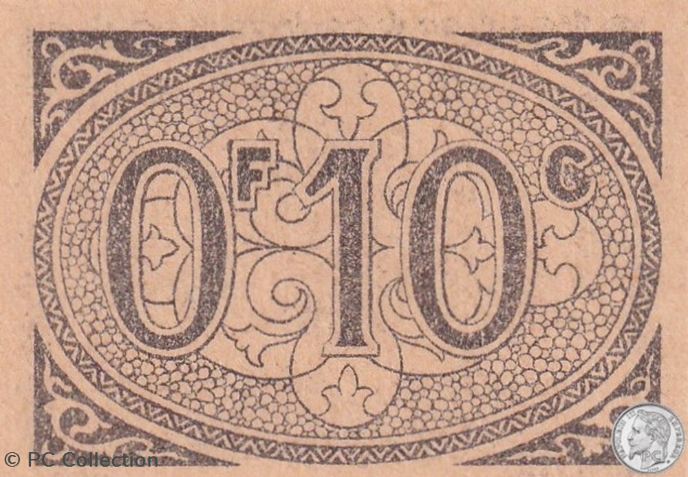 Ville d'Alger- 24/10/1916 10 Centimes Beige (2) billets afrique algerie ville alger 24 10 1916 10 centimes beige 2