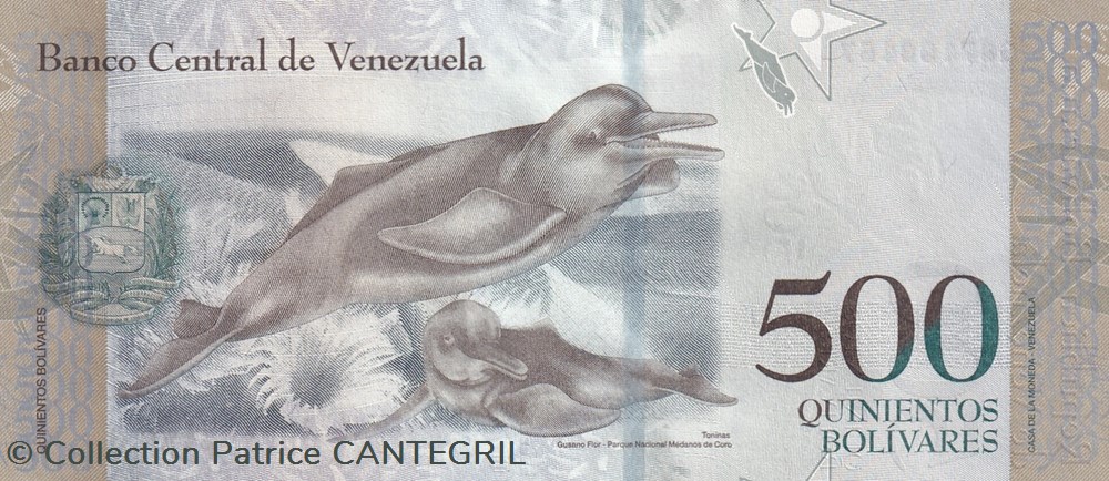 500 Bolívares Banco Central de Venezuela 23.03.2017 Unc Pick