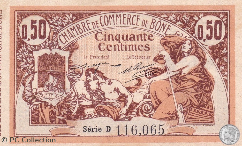 138-1- 18/5/1915 Bône 50 cts Cdc Séries D billets afrique algerie 138 1 18 5 1915 bone 50 cts cdc series d