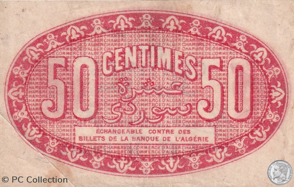 137-13-13/7/1920 Alger 50 cts Cdc. (3) billets afrique algerie 137 13 13 7 1920 alger 50 cts cdc 3