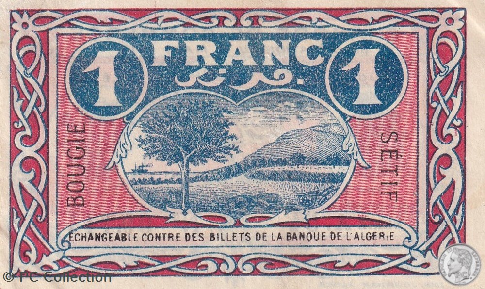 139-6- 9/3/1918 Bougie Sétif 1 Franc Cdc Séries A.54 billets afrique algerie 139 6 9 3 1918 bougie setif 1 franc cdc series a 54