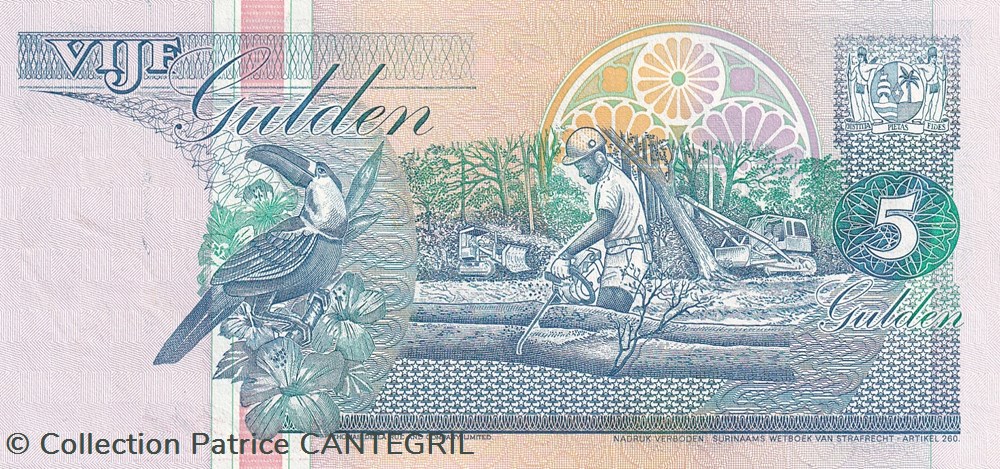 5 Gulden Centrale Bank van Suriname 01 12 1996 Unc Pick 136b billets amerique du sud 5 gulden centrale bank van suriname 01 12 1996 unc pick 136b