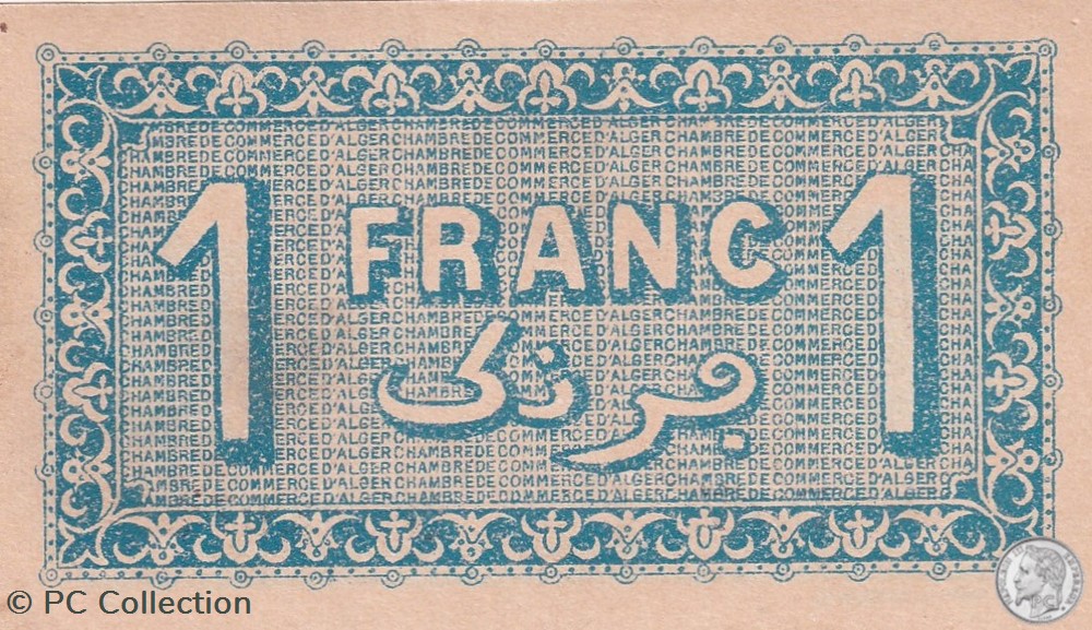 137-26-31/1/1923 Alger 1 Franc Cdc.(1) billets afrique algerie 137 26 31 1 1923 alger 1 franc cdc 1