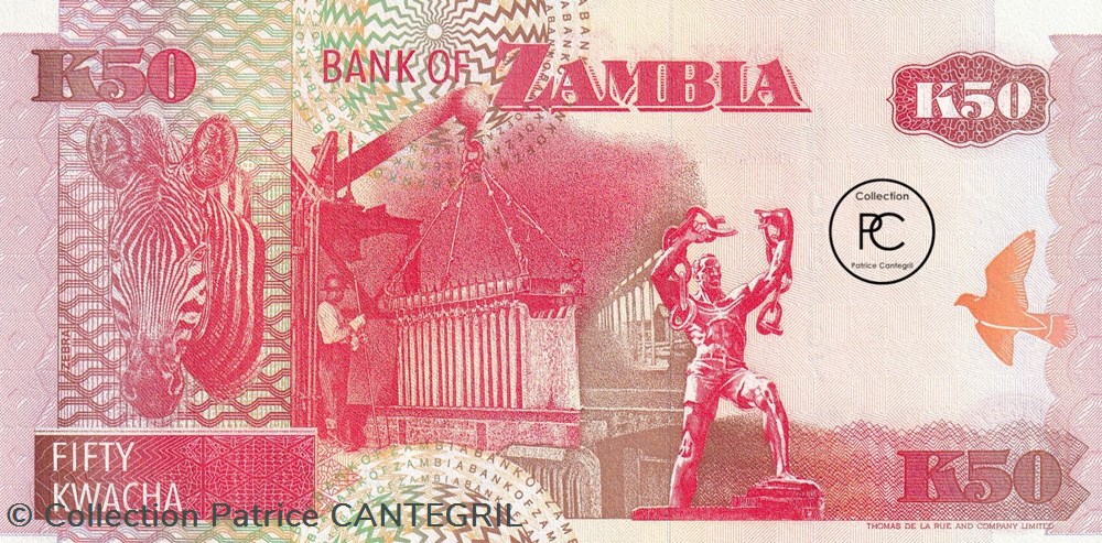 1992 Pick37a 50 ZK - Kwacha zambien Unc billets afrique 1992 pick37a 50 zk kwacha zambien unc