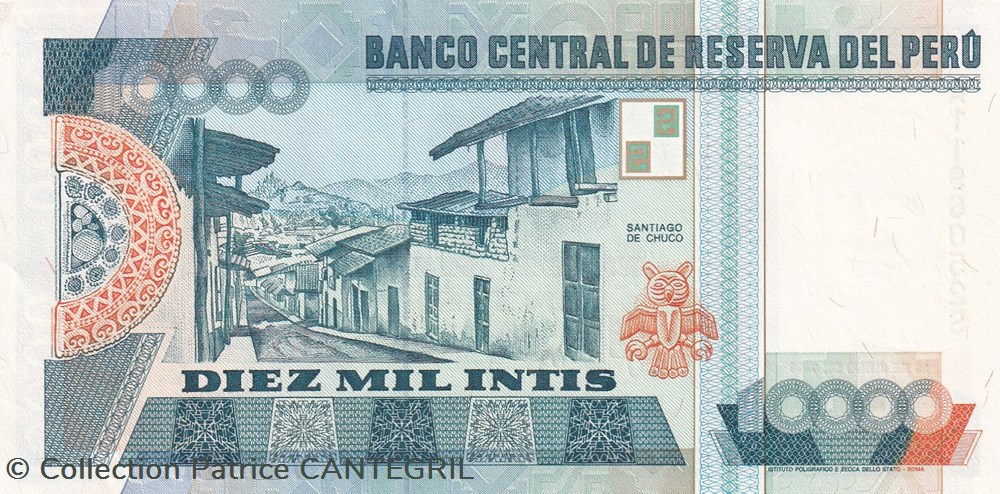 billets amerique du sud perou 10 000 intisbanco central de reserva del peru 28 06 1988 unc pick 140