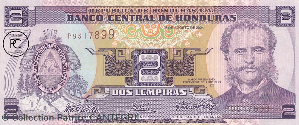 2004 Pick80Ae 2 L - Lempira hondurien Unc billets amerique centrale et caraibes honduras 2004 pick80ae 2 l lempira hondurien unc