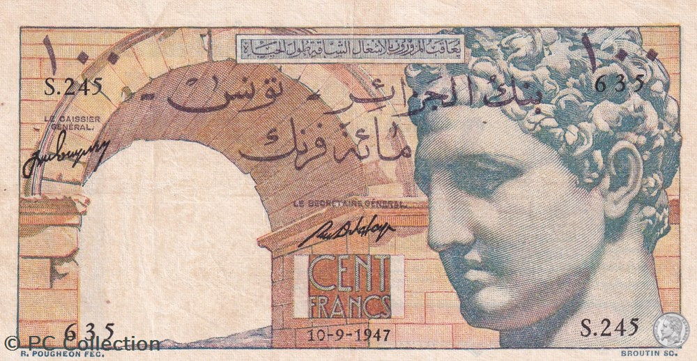 billets afrique algerie 1947 pick 24a 100 francs hermes type 1946 1947